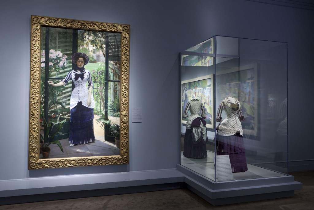 Installation shot of Impressionism, Fashion, and Modernity at the Art Institute of Chicago.