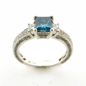 Exquisite Blue Diamond Engagement Ring