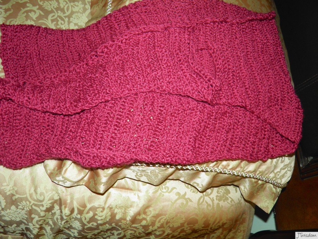 Oblong crochet scarf