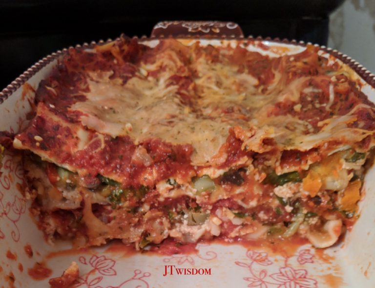 JT’s Recipes Quick and Easy Veggie Lasagna Bubbling with Elegance