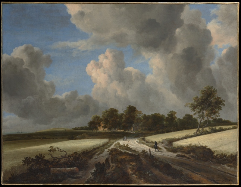 Jacob van Ruisdael (Dutch, Haarlem 1628/29–1682 Amsterdam). Wheat Fields, ca. 1670. Oil on canvas, 39 3/8 x 51 1/4 in. (100 x 130.2 cm). The Metropolitan Museum of Art, New York, Bequest of Benjamin Altman, 1913 (14.40.623)
